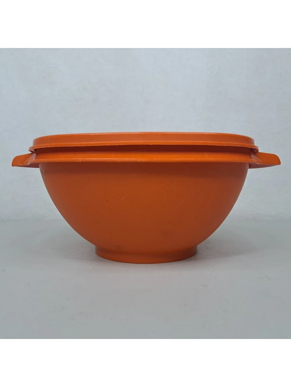 Vintage Tupperware Orange Servalier Square Bowl 838-3 Lid 839-2